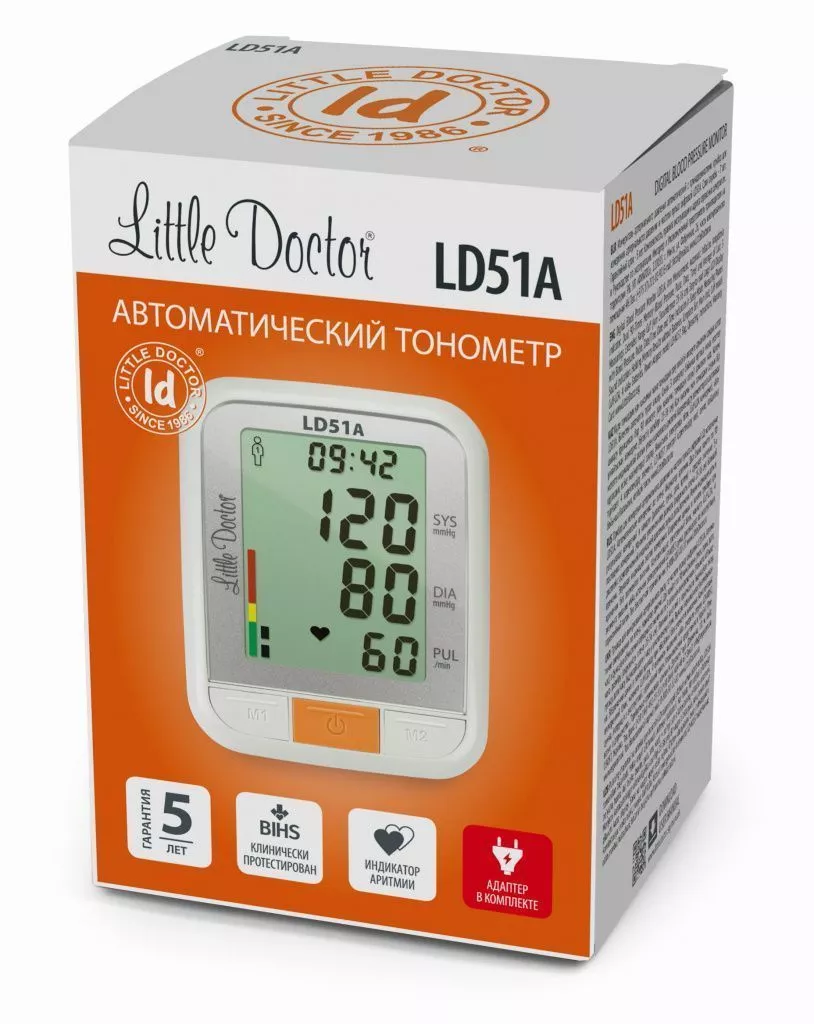 Тонометр LD51А автоматический, манжета 25 - 36 см, адаптер