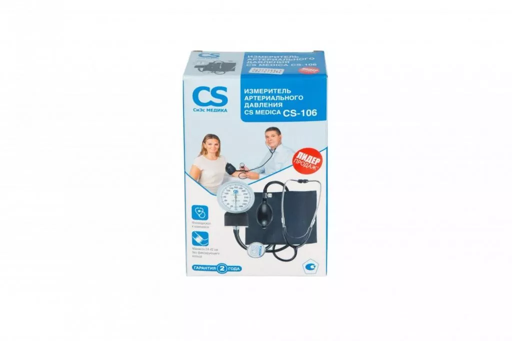 Механический тонометр CS Medica CS 106 (в комплекте с фонендоскопом) манжета 24 до 42 см
