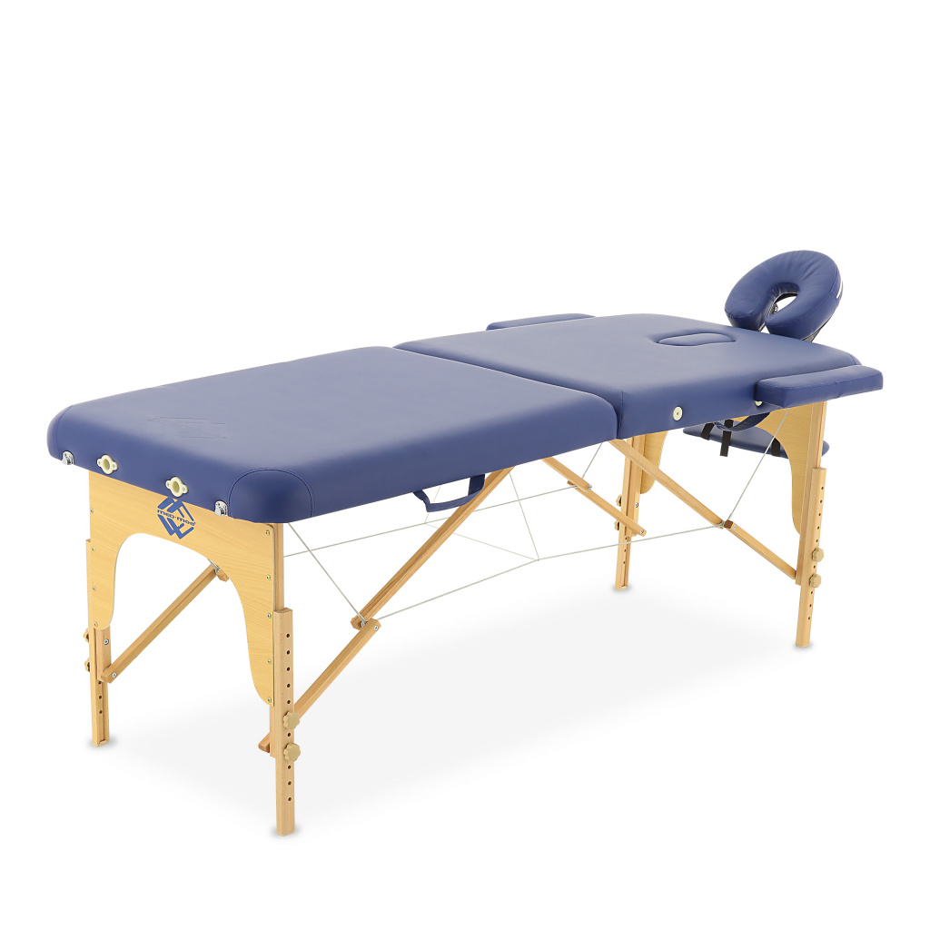 Массажный стол на Деревянной раме МосМедика (2х секц) JF-AY01 (синий)