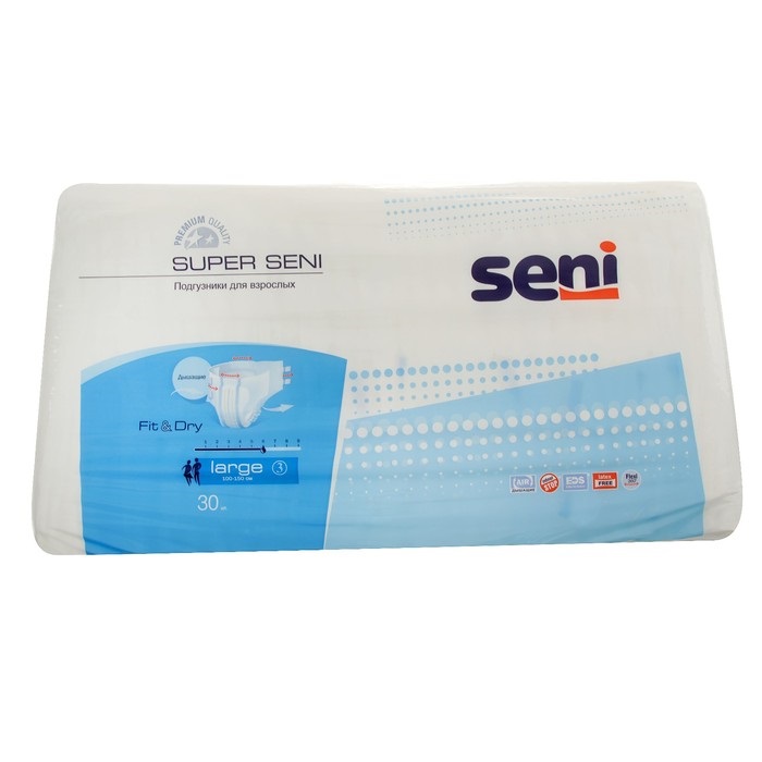 Подгузники Seni Super Large №3 100-150 см (30 шт)