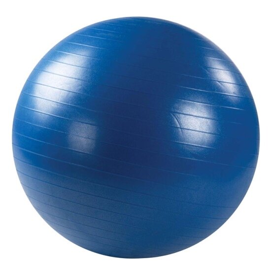 L 0175b Мяч гимнастический для фитнеса 75см с насосом (синий)