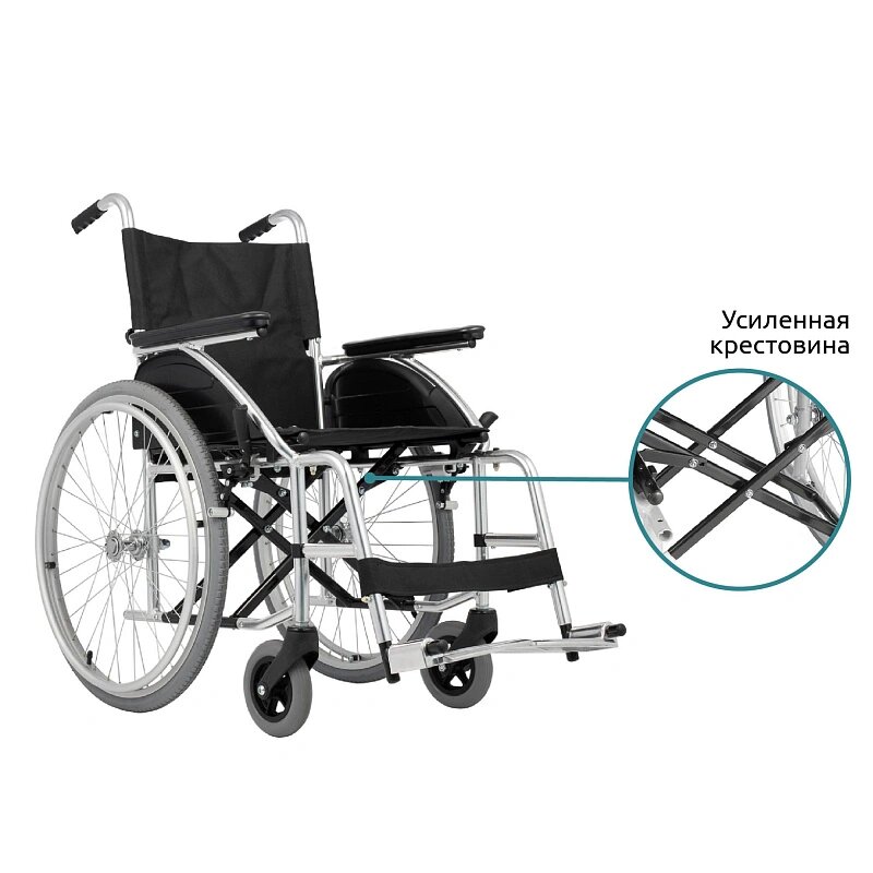 Кресло-коляска Ortonica Base Lite 150  пневматические задние колеса PU
