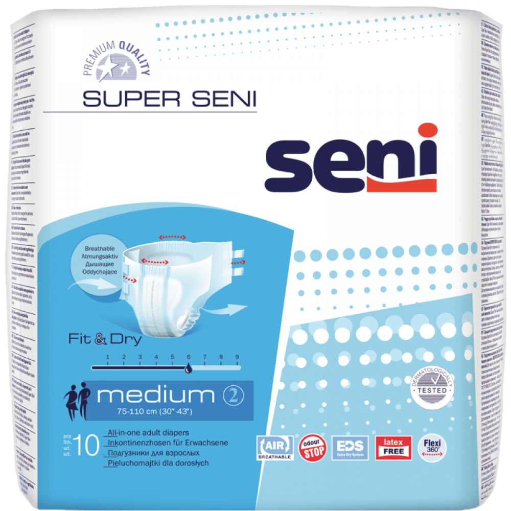 Подгузники для взрослых Seni Super Medium №2 75-110 см (10 шт)