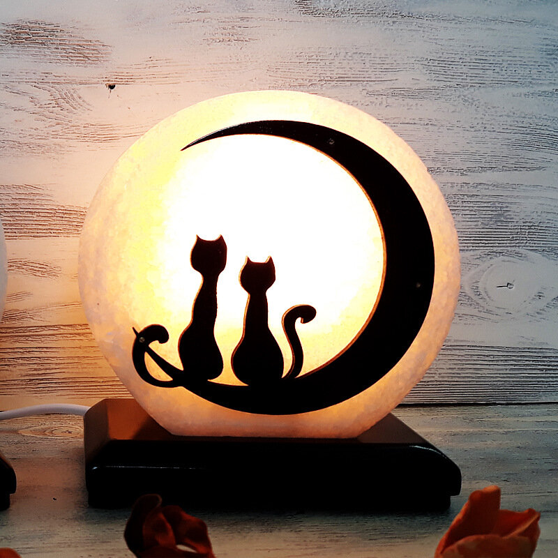 Светильник соляной "Коты на луне" (1,5-2 кг) 