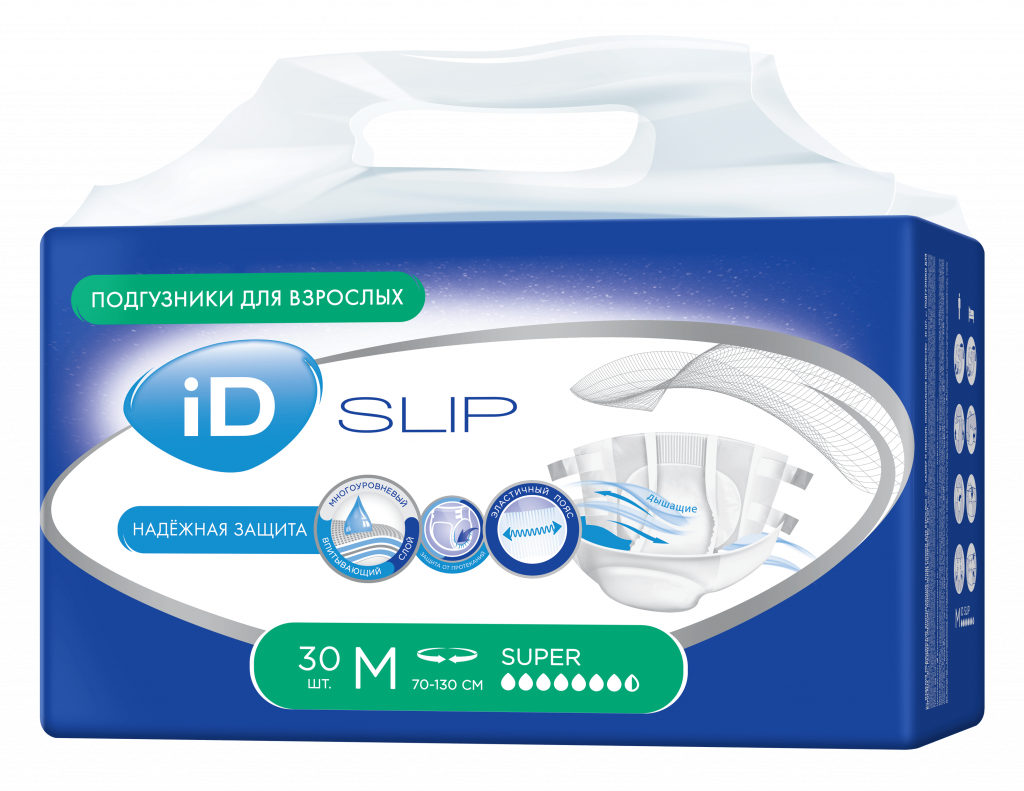 Подгузники для взрослых ID Slip Super р.M (30 шт)