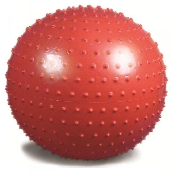 Мяч гимнастический (игольчатая поверхность) красный L 0565 b, диаметр 65 см с насосом